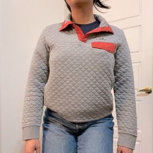 Patagonia Organic Cotton Quilt Snap T Pullover in Grey/Orange